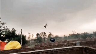 Man critically injured after being swept several feet into the air