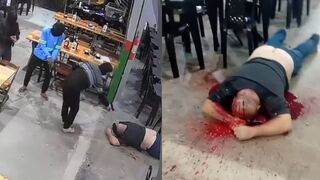 4 Masked Gunmen Pump Dozens of Rounds into Municipal Guard Outside Pizza Shop