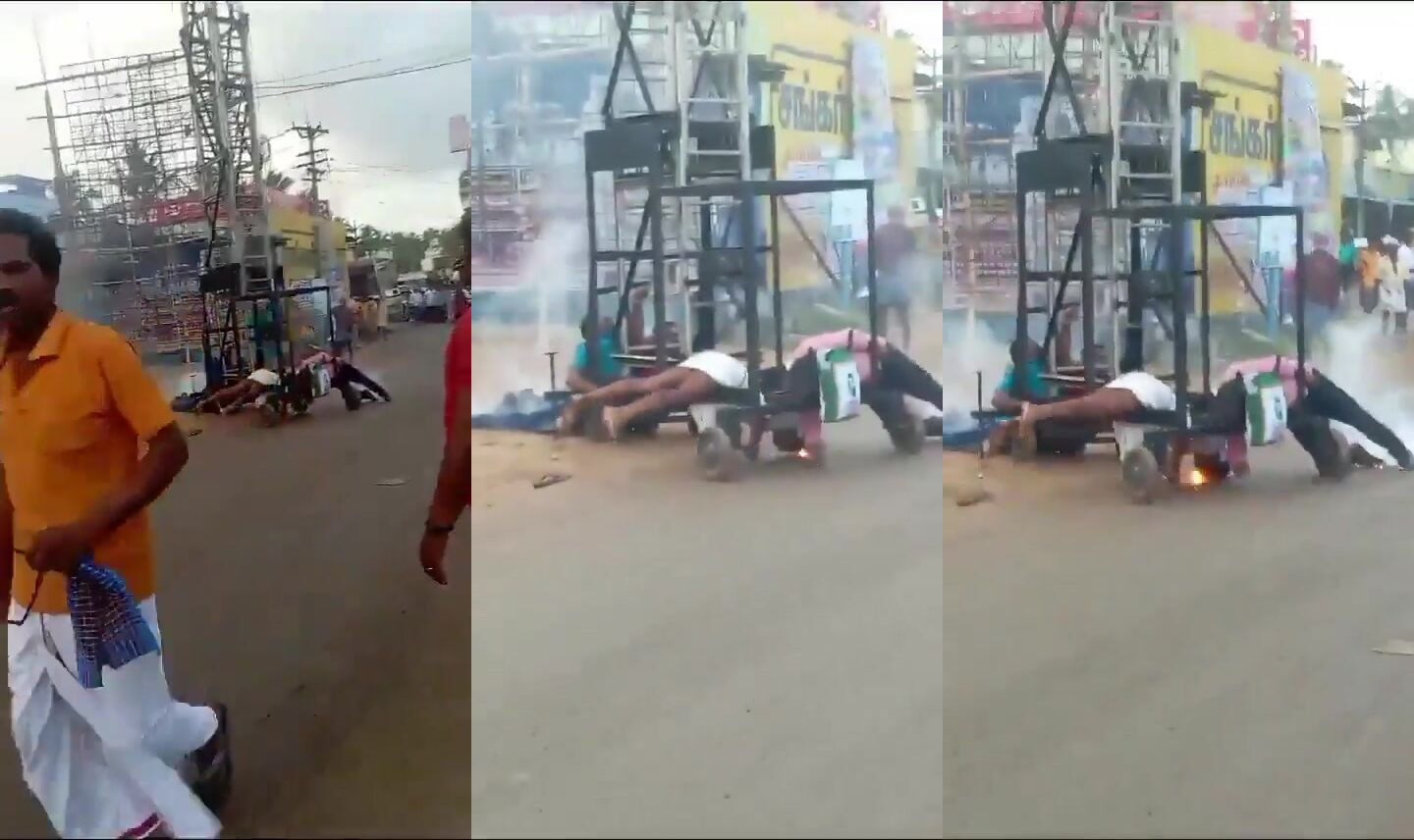 Two Men, One Idol, Zero Brains — Indian Voltage Turns Holy Mission Into Human Sparkle