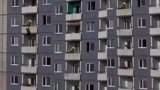 (CLASSSIC)Known Criminal in Germany Decides Gravity Is Better Than Jail — 17 Floors Straight Do