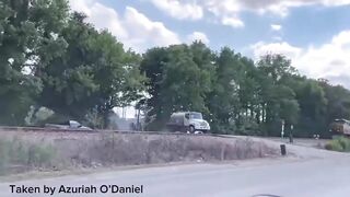 Septic Truck Tries to Beat Train — Train Wins, Truck Blows Up, Driver Lives