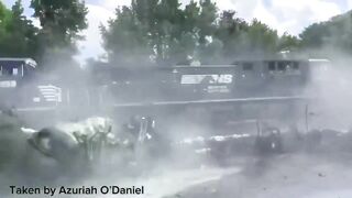 Septic Truck Tries to Beat Train — Train Wins, Truck Blows Up, Driver Lives