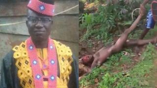 Man Who Beheaded Brother-In-Law With Machete Stripped And Beaten By Mob In Cameroon