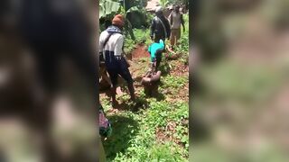 Man Who Beheaded Brother-In-Law With Machete Stripped And Beaten By Mob In Cameroon