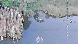 34-th Marine Brigade exterminate a boat with russian bums with oars.