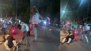 Couple Cubbed With Bamboo Sticks In Full Public View In India