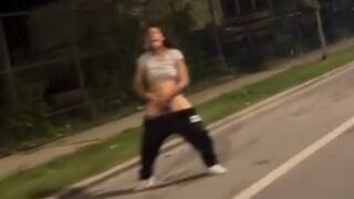 Stank hoe showing the pussy off