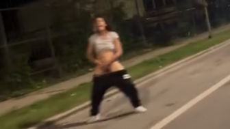 Stank hoe showing the pussy off