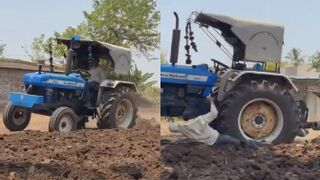 Man Trying To Leave A Moving Tractor Gets Run Over