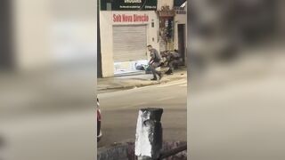 A Military Police Shoot Down Armed Robber in Multiple Gunfire During Pharmacy Heist