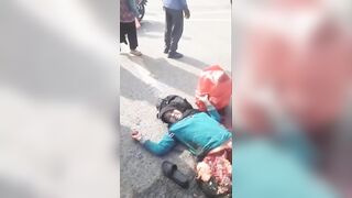 Woman's Lower Half Mangled After Being Run Over by Truck (CCTV & Aftermath)