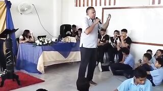 Teacher Collapses and Dies Mid-Speech at Colombian School