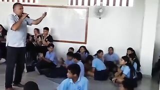Teacher Collapses and Dies Mid-Speech at Colombian School