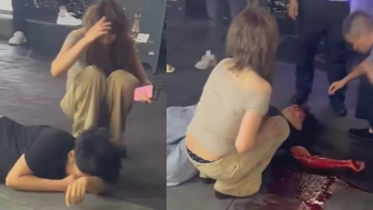 Dude Gets Kicked In The Head Over A Tourist Girl, Left Bleeding In Public