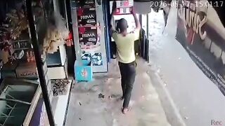 Man Attacks Female Employee And Gets Instant Justice