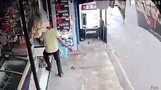 Man Attacks Female Employee And Gets Instant Justice