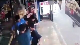 Man Attacks Female Employee And Gets Instant Justice