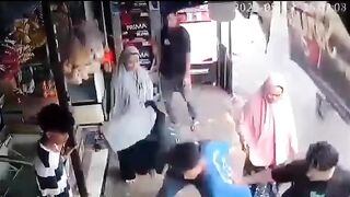 Man Attacks Female Employee And Gets Instant Justice