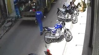 Stupid motorcycle rider waiting for death