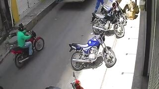 Stupid motorcycle rider waiting for death