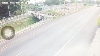 Monk Crossing The Road Hit, Killed By Pickup Truck In Thailand