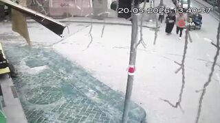 71-Year-Old Man Killed as Car Hits Three Pedestrians in Turkey (Two Angles)