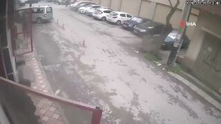 71-Year-Old Man Killed as Car Hits Three Pedestrians in Turkey (Two Angles)