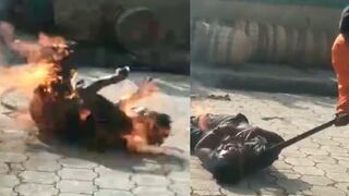 Angry Crowd Burns Thief Alive & Finishes Him with Savage Machete Blows to the Throat