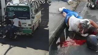 Horrific Collision Between Public Bus and Motorcycle Leaves Two Seriously Injured