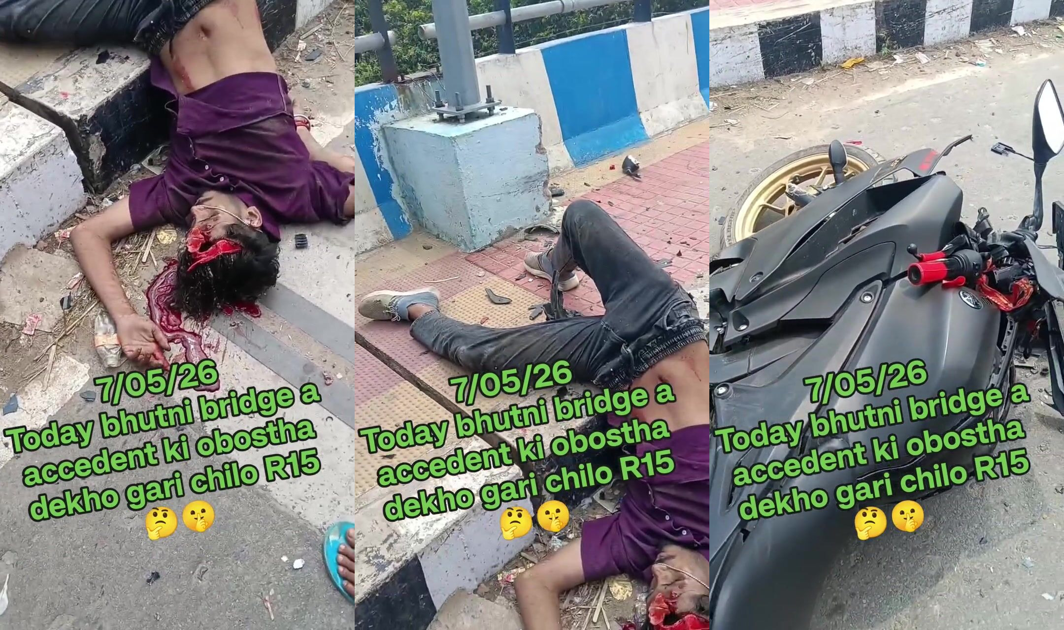 Accident splits mans head open