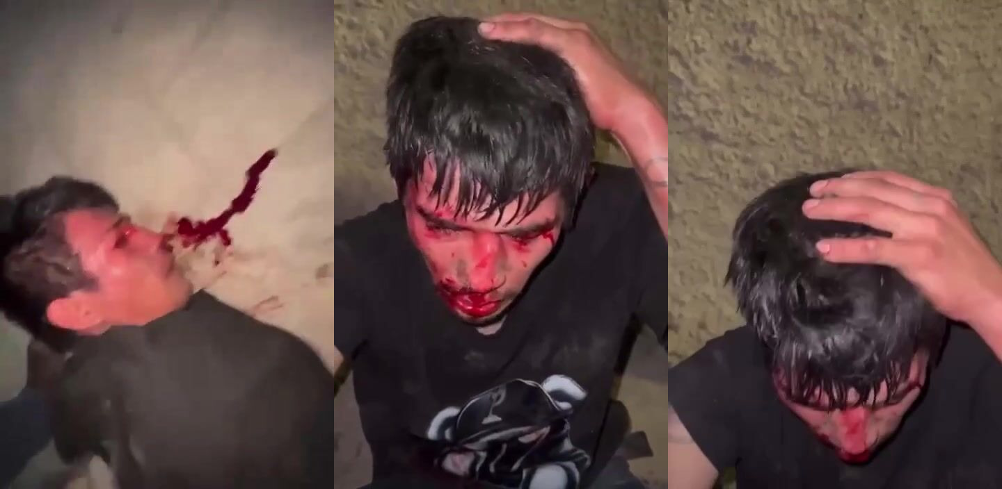Mexican thief beat bloody and head kicked