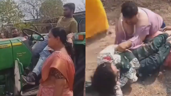 Women Run Over By Tractor During Dispute In India