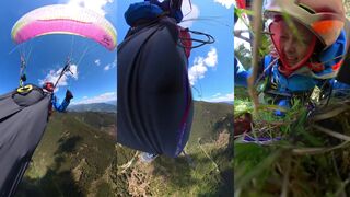Heart-pounding moment paraglider clipped by plane