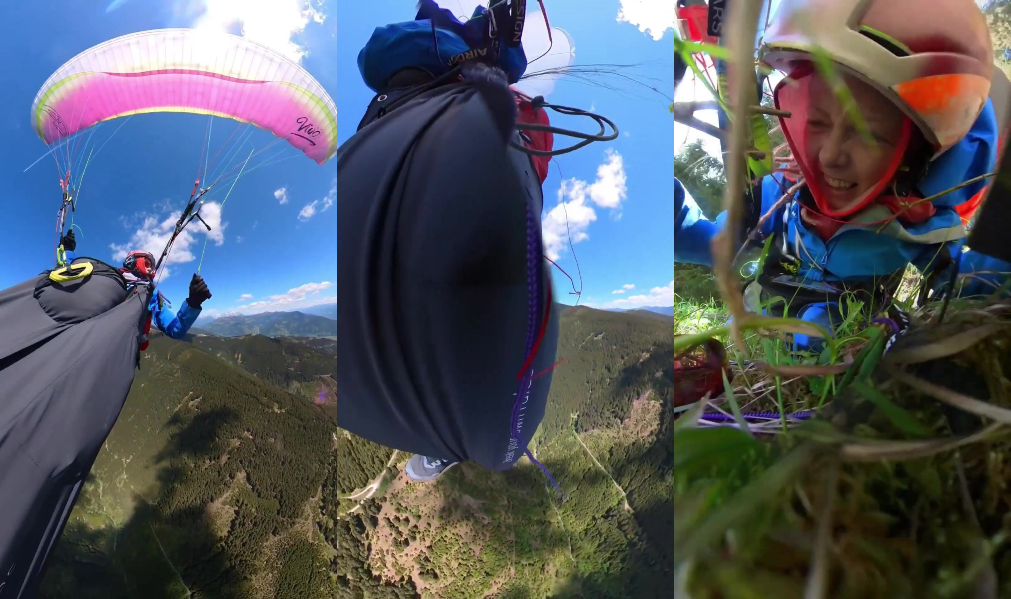 Heart-pounding moment paraglider clipped by plane