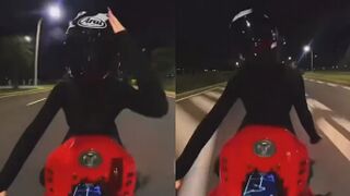 Female Biker Records Her Own Crash