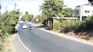 Bike rider was violently thrown into the air after being struck by a speeding car
