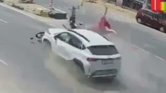 Wreckless Couple On Motorcycle Destroyed By Speeding SUV