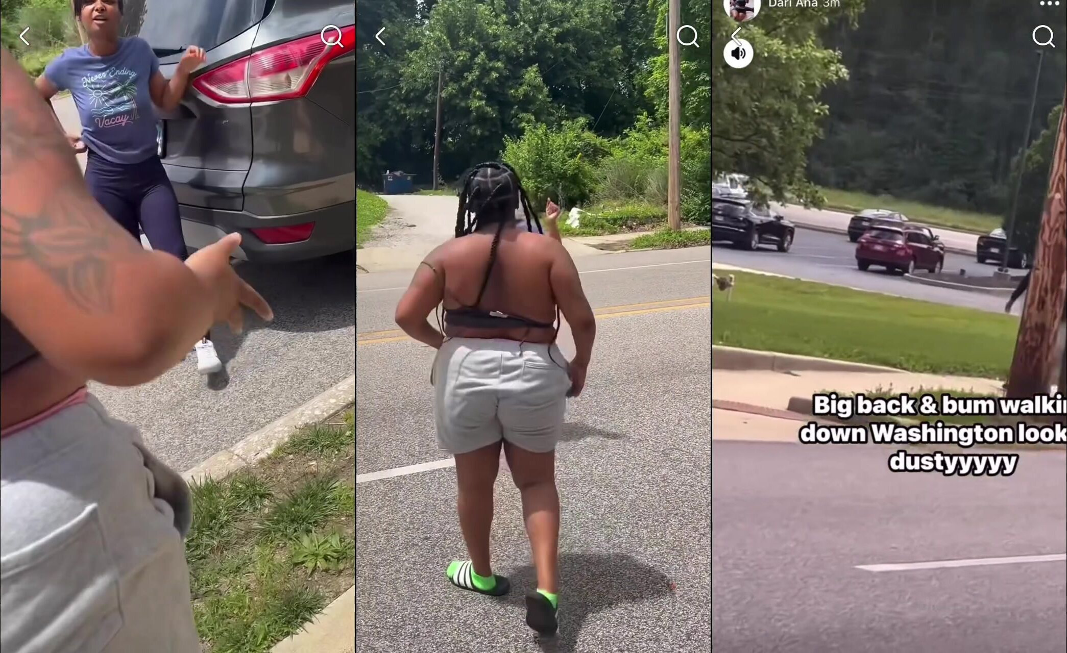 Big girl beats on little girl and titties