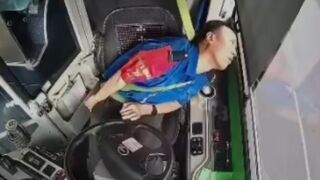 Bus Driver Suffering A  Stroke Crashes Into Traffic
