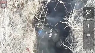 Russian soldier has grenade mishap after an FPV doesnt detonate...