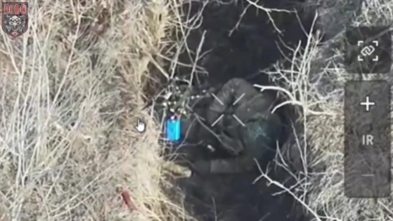 Russian soldier has grenade mishap after an FPV doesnt detonate...
