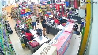 Armored Criminal Shoots Man at Point-Blank Range in Crowded Supermarket