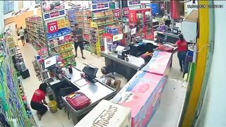Armored Criminal Shoots Man at Point-Blank Range in Crowded Supermarket