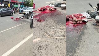 Truck turns man into ground meat