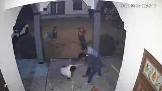 Armed men brutally attack people sitting outside a house in India