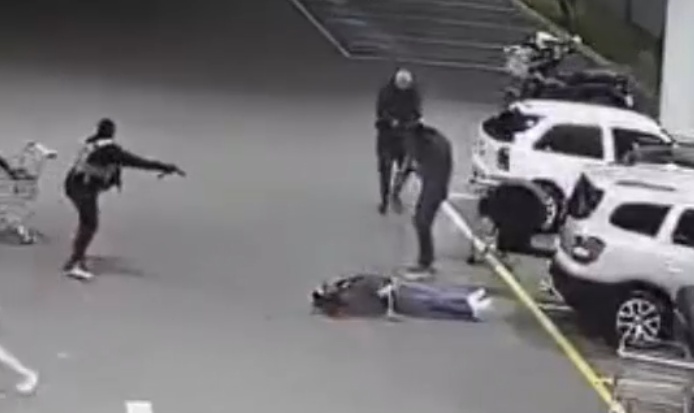 Hooded Death Squad Takes Out Crime Lord in Shopping Center