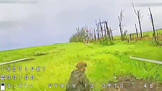 A russian invader taking a dump got a surprise visit by a Ukrainian FPV drone.
