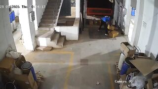 Factory Worker Clocks Out Permanently