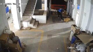 Factory Worker Clocks Out Permanently