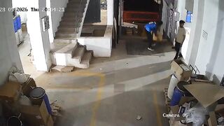 Factory Worker Clocks Out Permanently